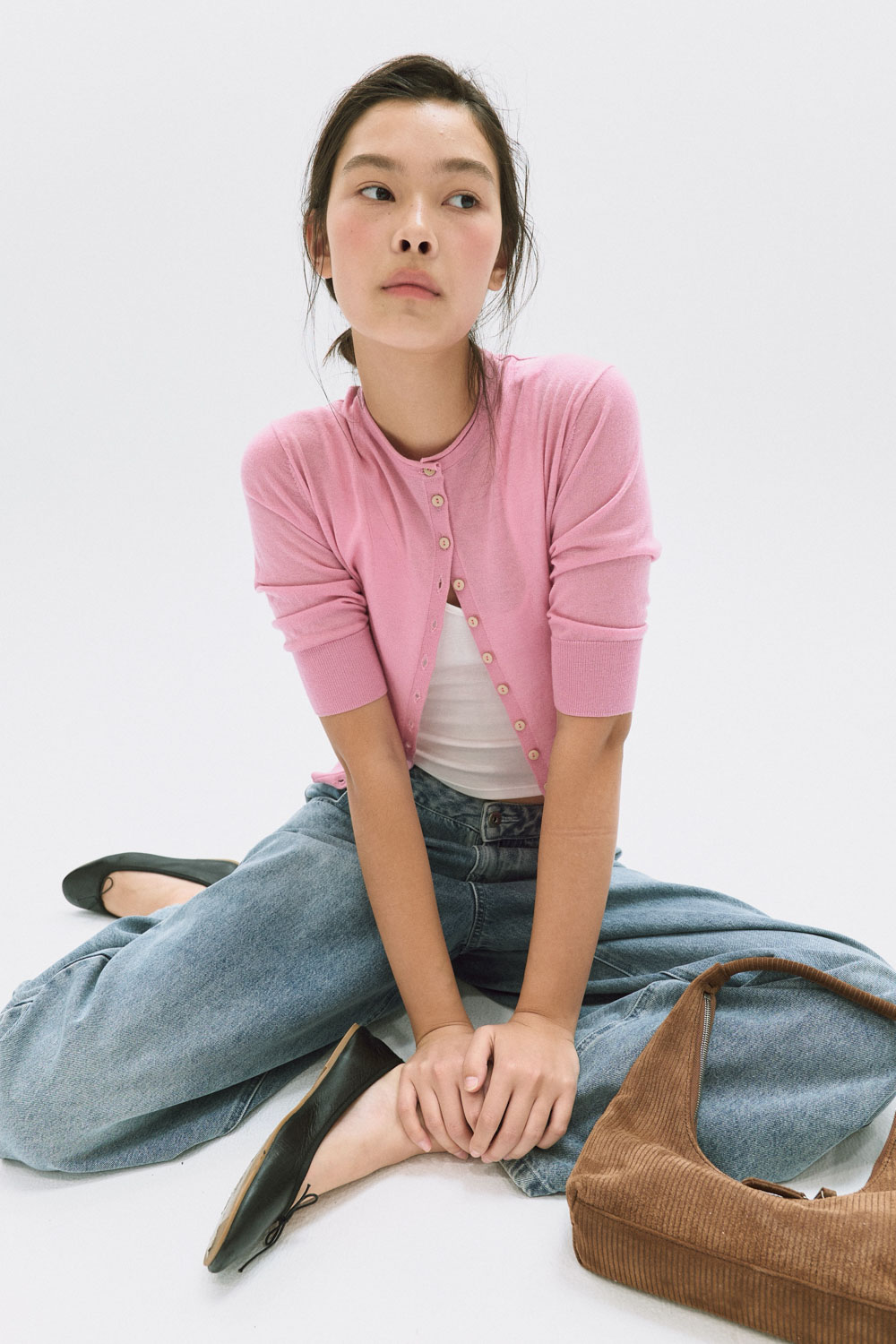 Merino Colorblock Buttoned Knit