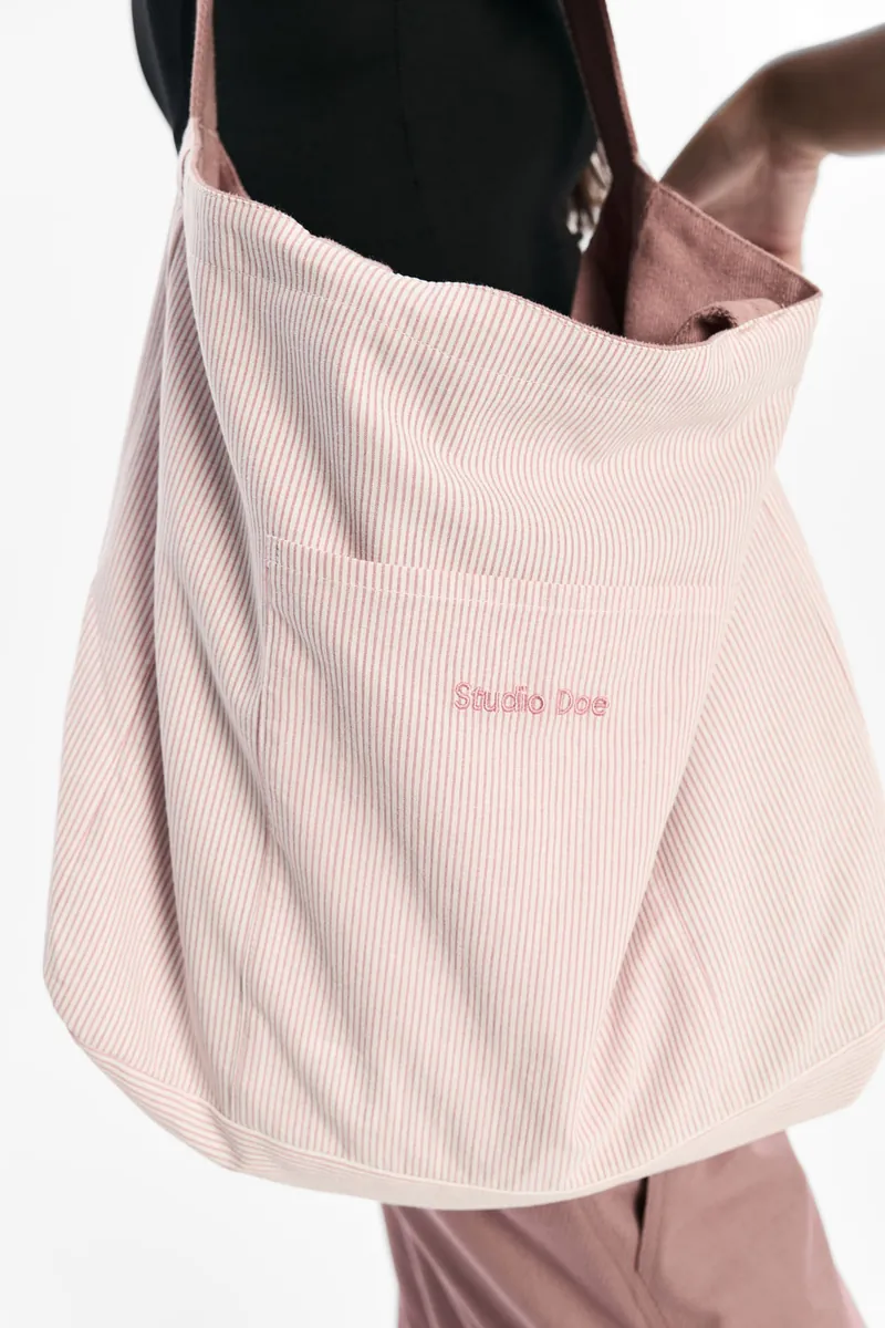 Pink Striped Reversible Tote