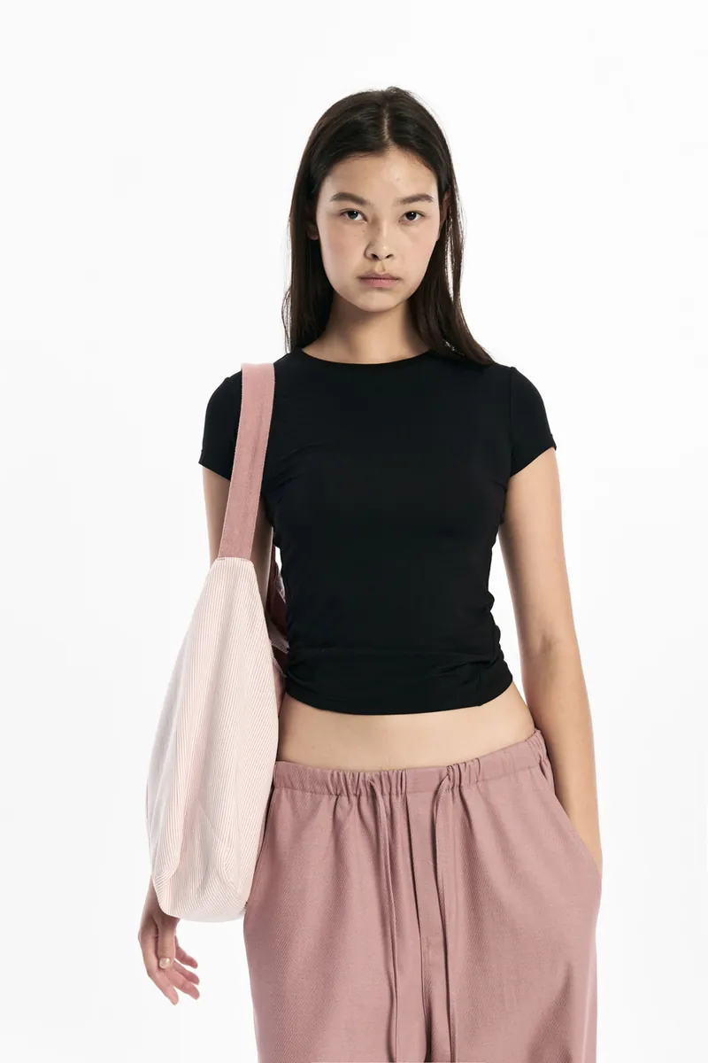 Pink Striped Reversible Tote