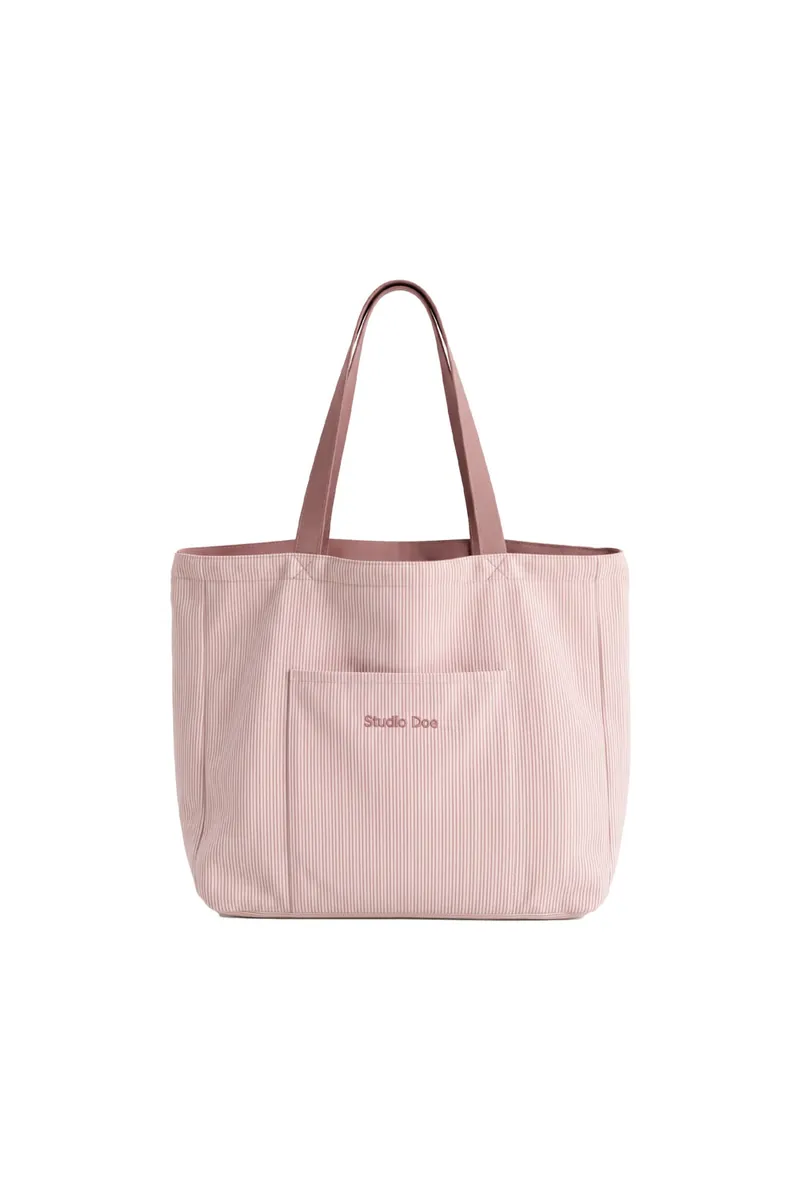 Pink Striped Reversible Tote