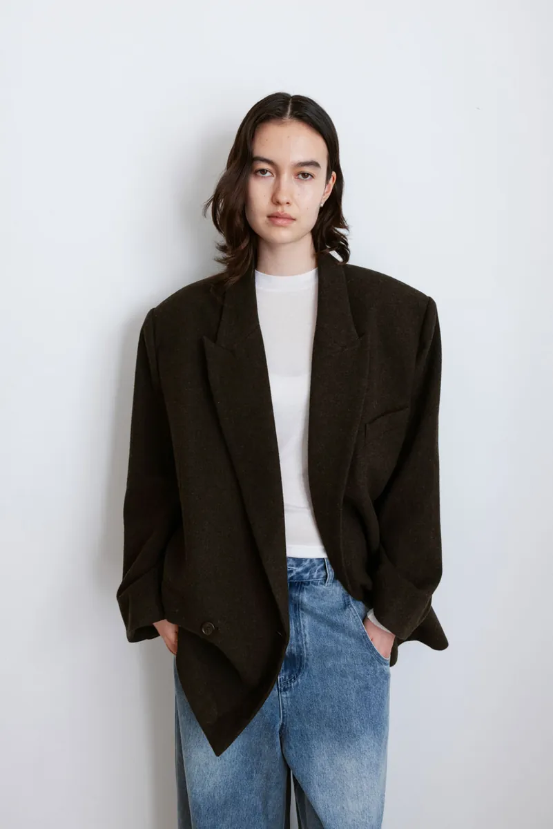Gender Free Wool Blend Coat