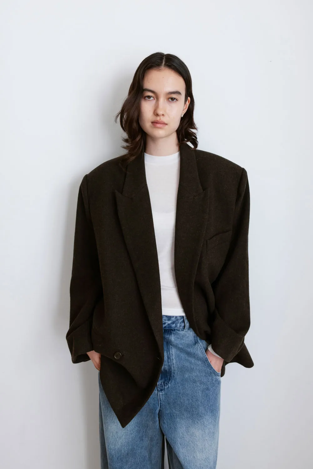 Gender Free Wool Double-Breasted Coat
