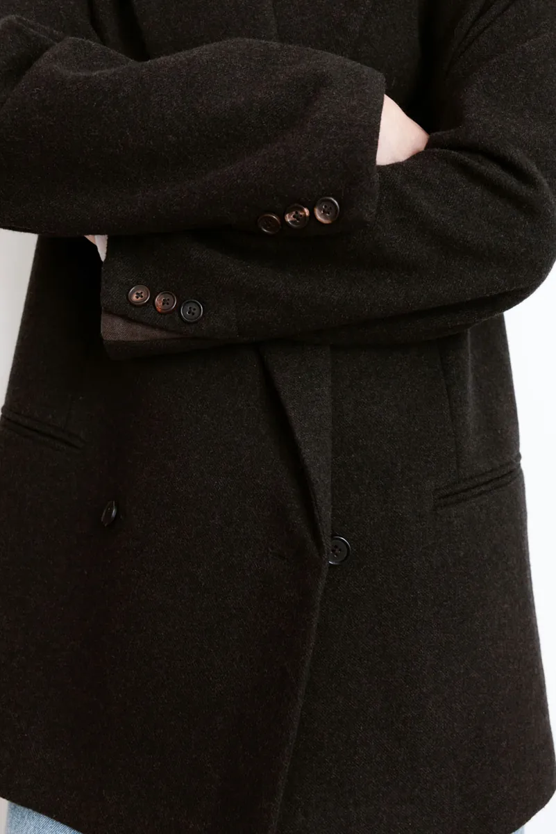 Gender Free Wool Blend Coat