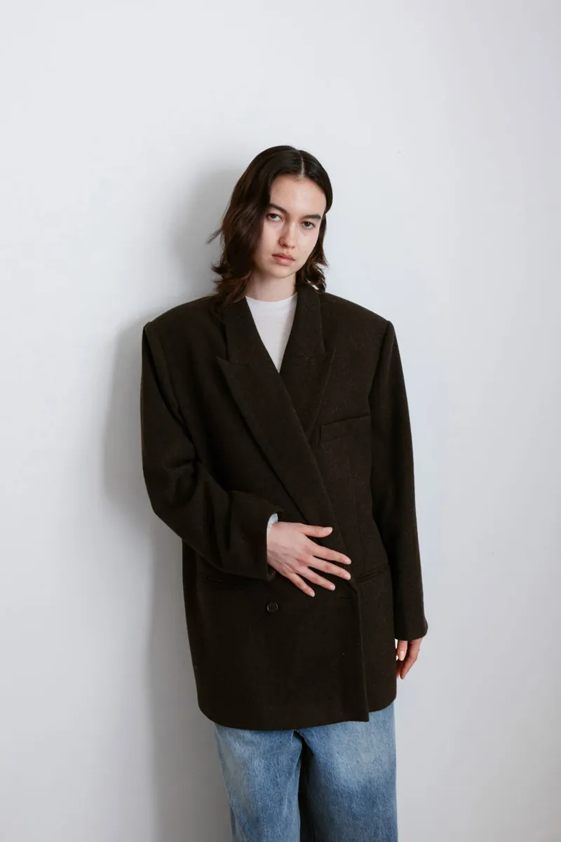 Gender Free Wool Blend Coat