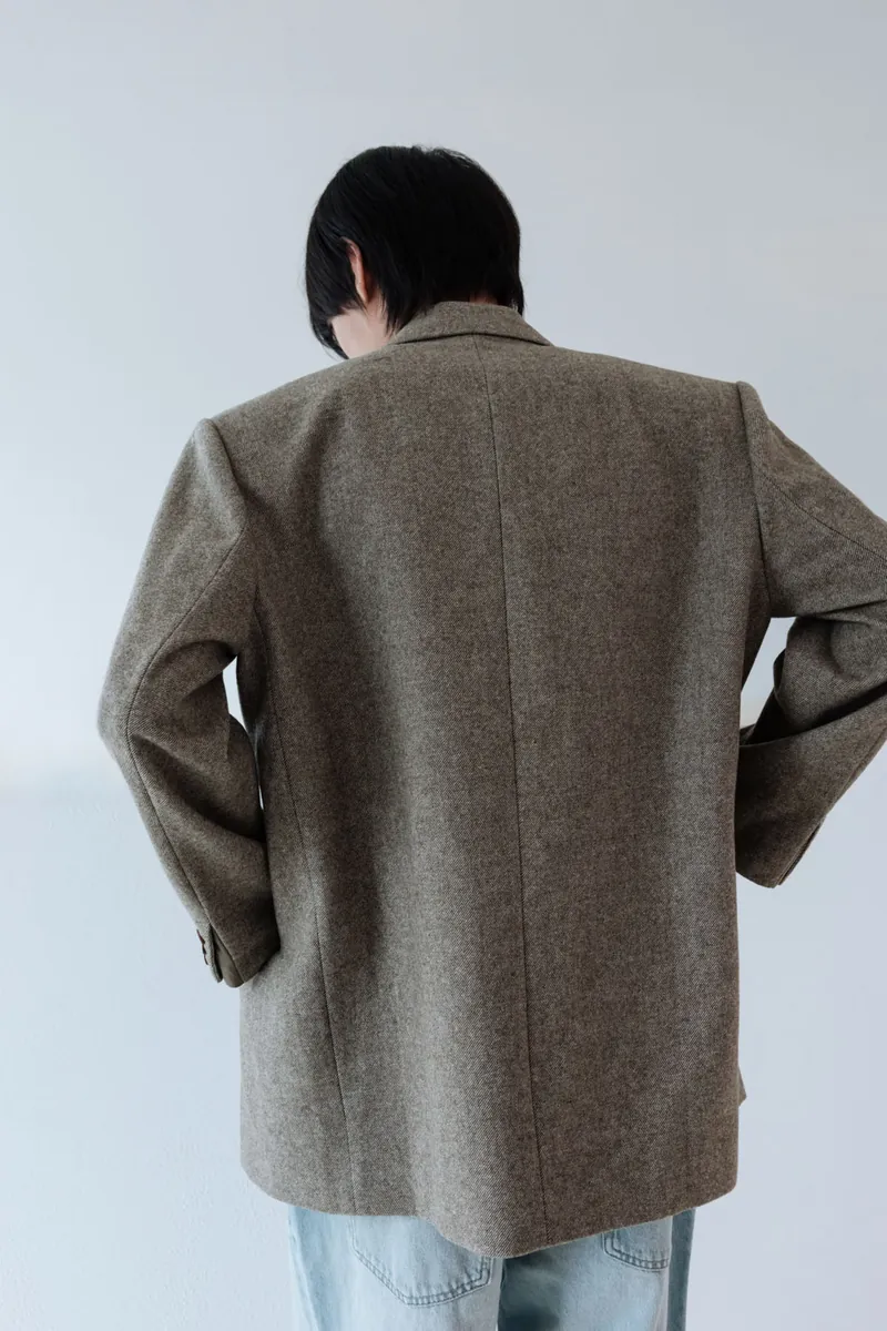 Gender Free Wool Blend Coat