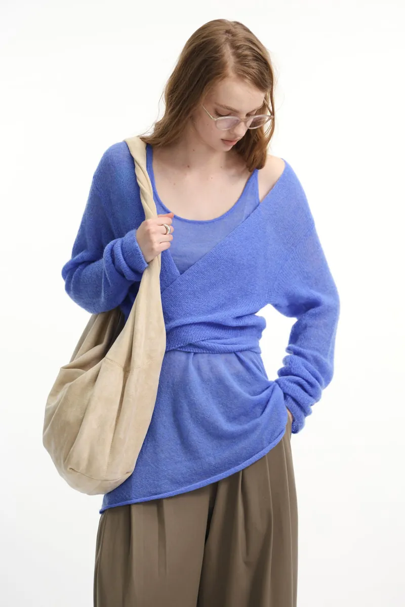 Studio Doe - Faux Suede Twist Shoulder Bag