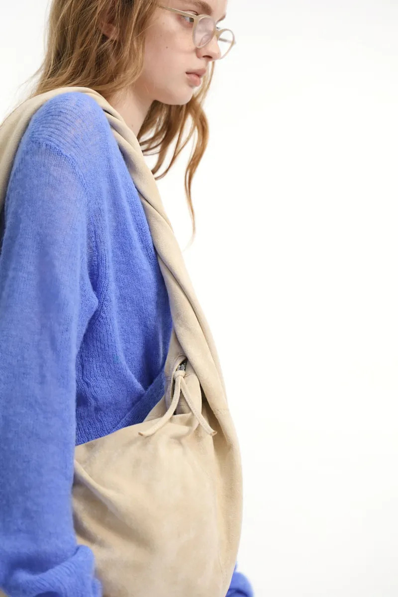 Studio Doe - Faux Suede Twist Shoulder Bag
