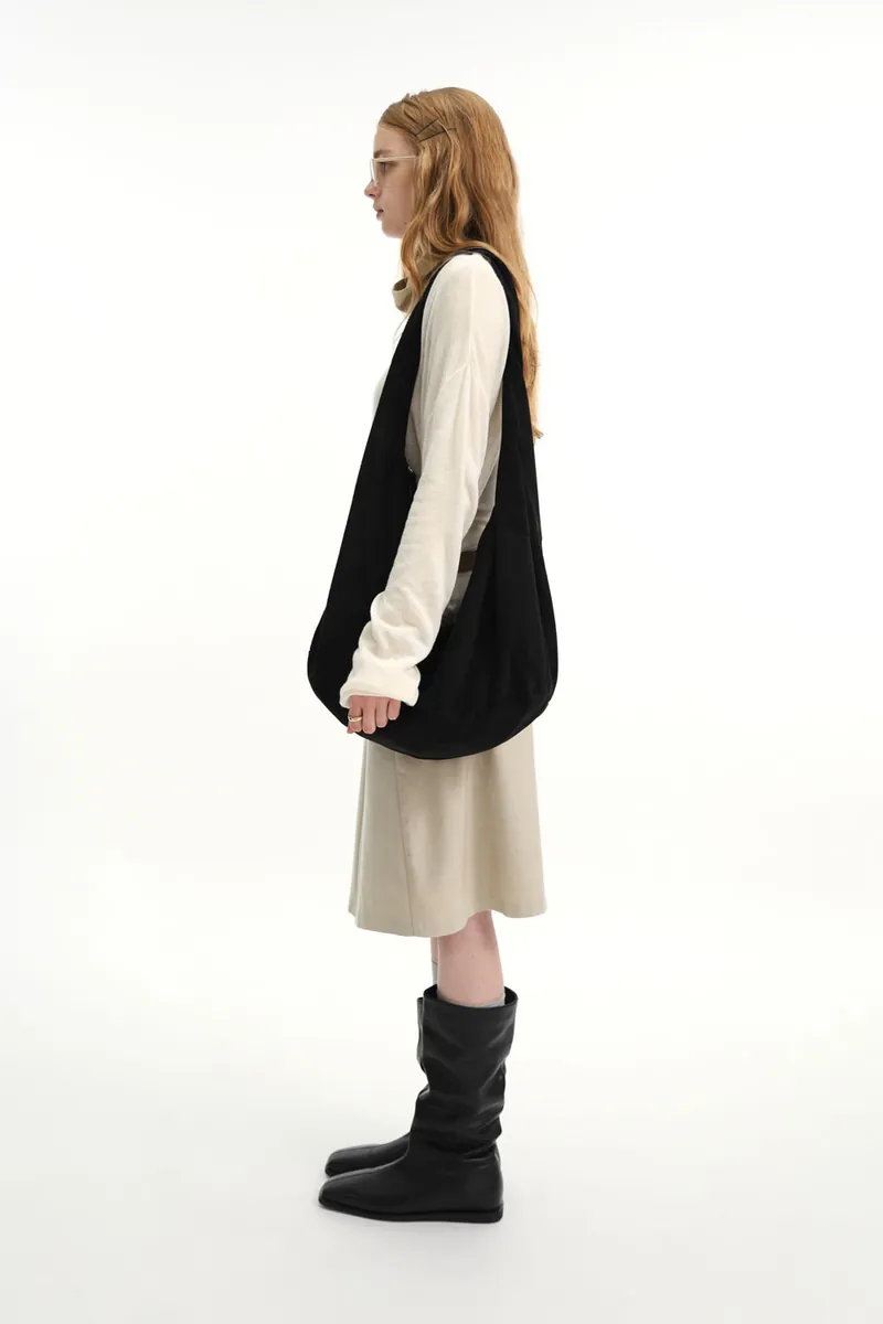 Studio Doe - Faux Suede Twist Shoulder Bag