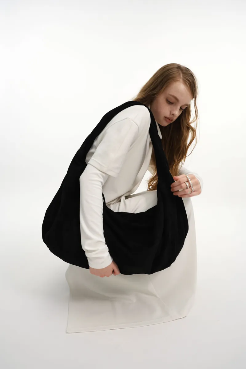Studio Doe - Faux Suede Twist Shoulder Bag