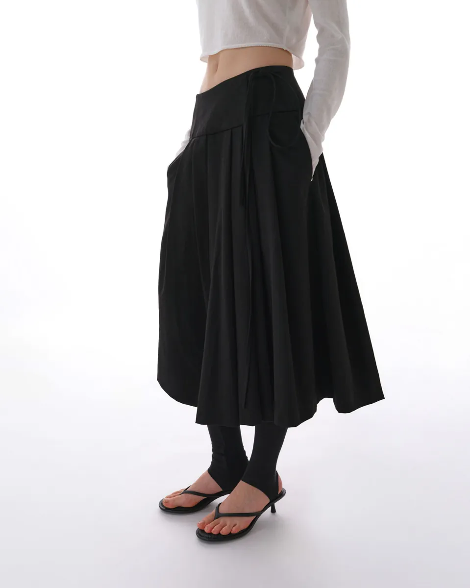 Studio Doe - Irregular Wide Pleated Midi Skirt