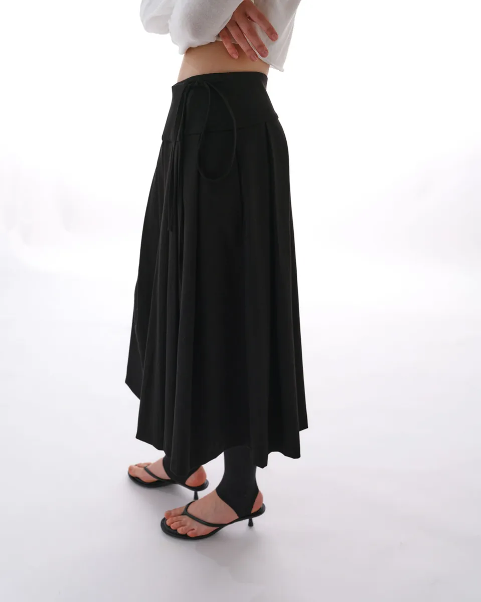 Studio Doe - Irregular Wide Pleated Midi Skirt