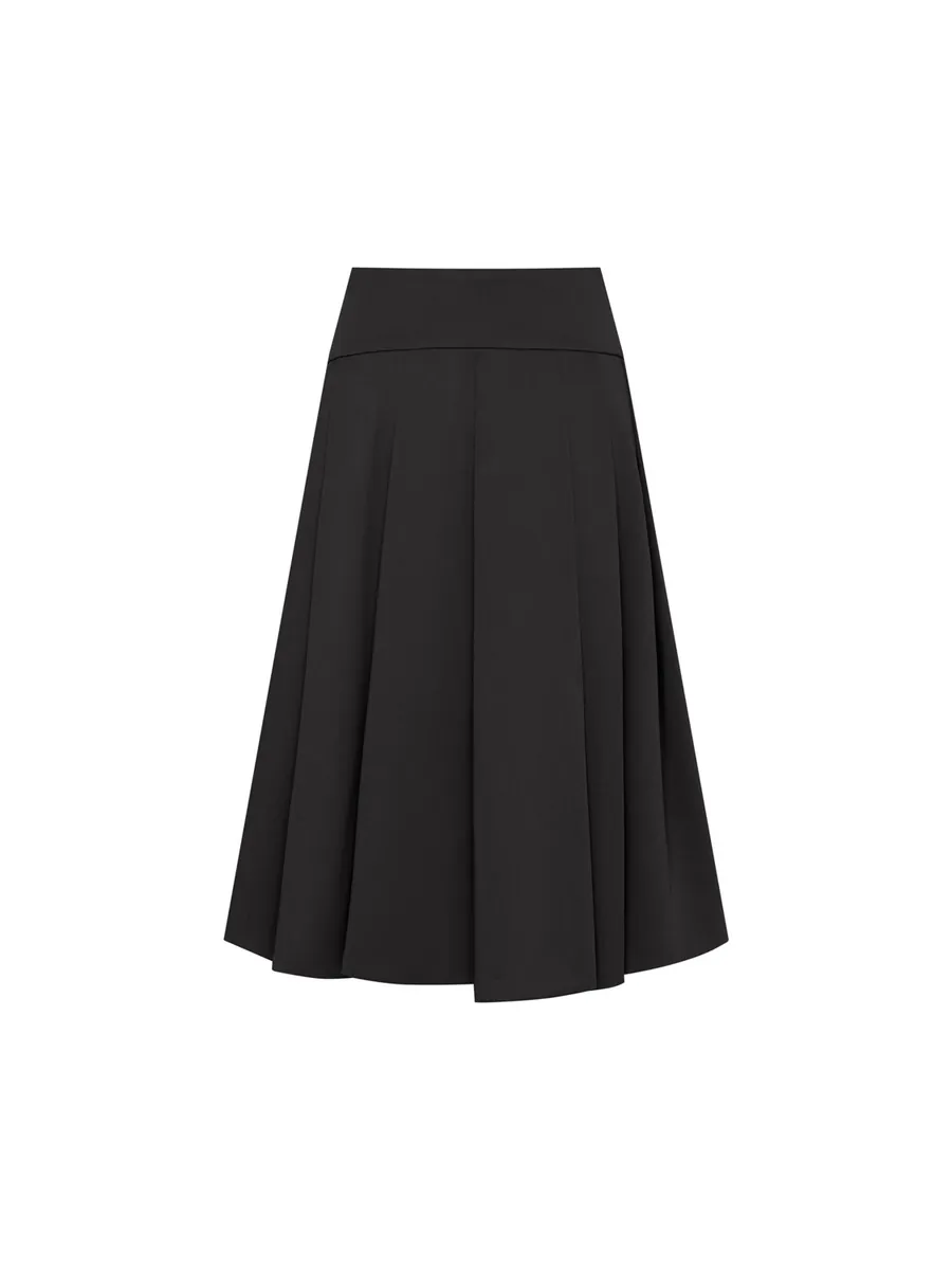 Studio Doe - Irregular Wide Pleated Midi Skirt