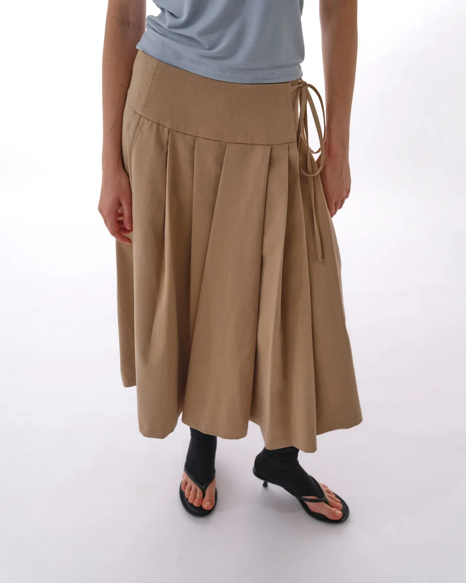 Studio Doe - Irregular Wide Pleated Midi Skirt