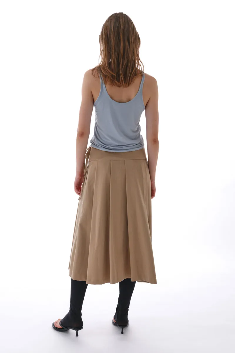 Studio Doe - Irregular Wide Pleated Midi Skirt