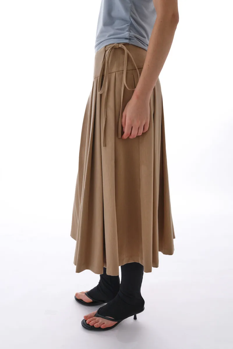 Studio Doe - Irregular Wide Pleated Midi Skirt