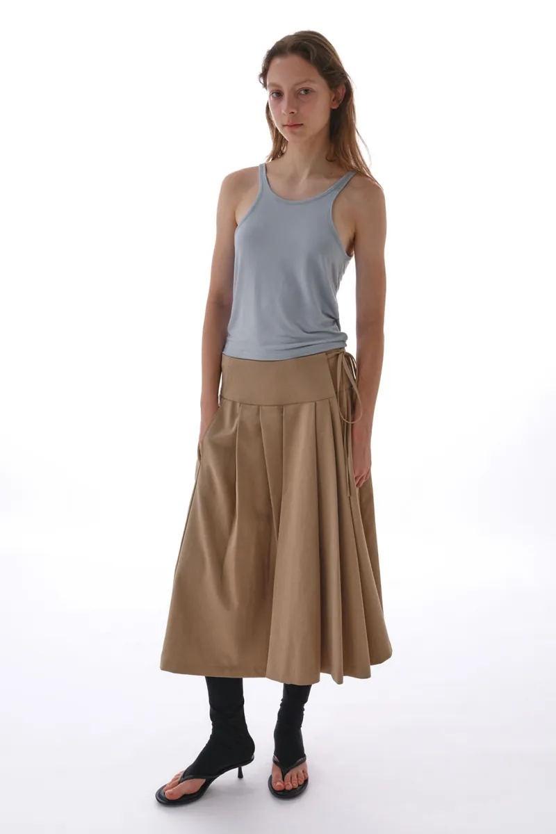 Studio Doe - Irregular Wide Pleated Midi Skirt