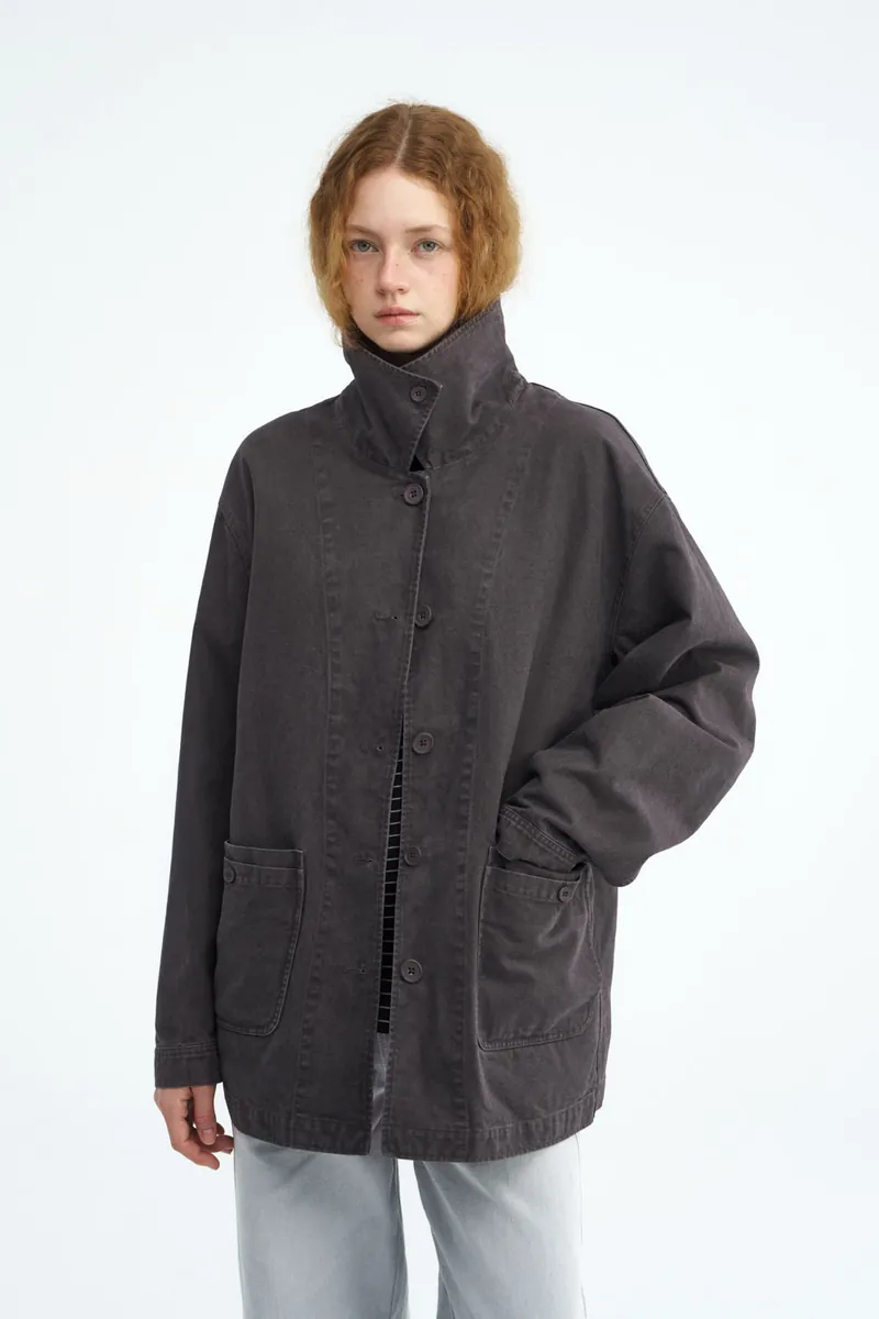 2-in-1 Multi-Pocket Washed Cotton Jacket