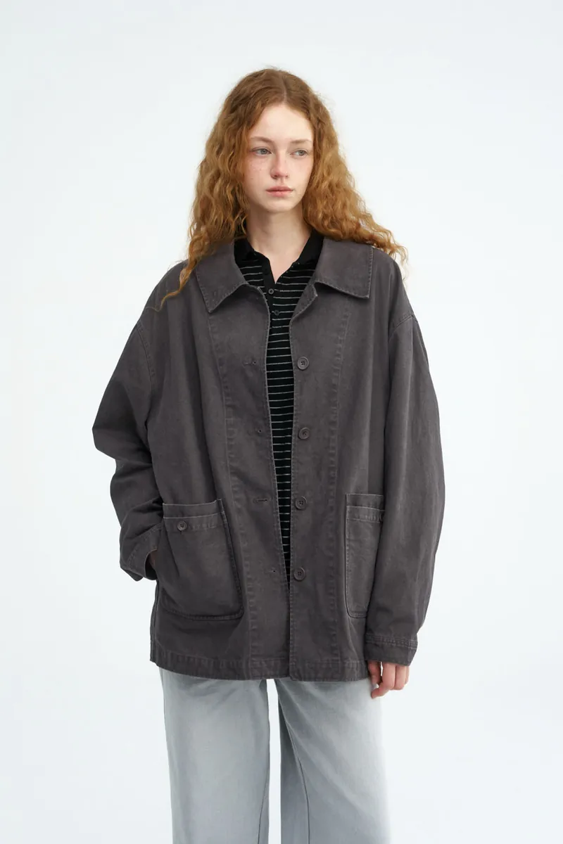 2-in-1 Multi-Pocket Washed Cotton Jacket