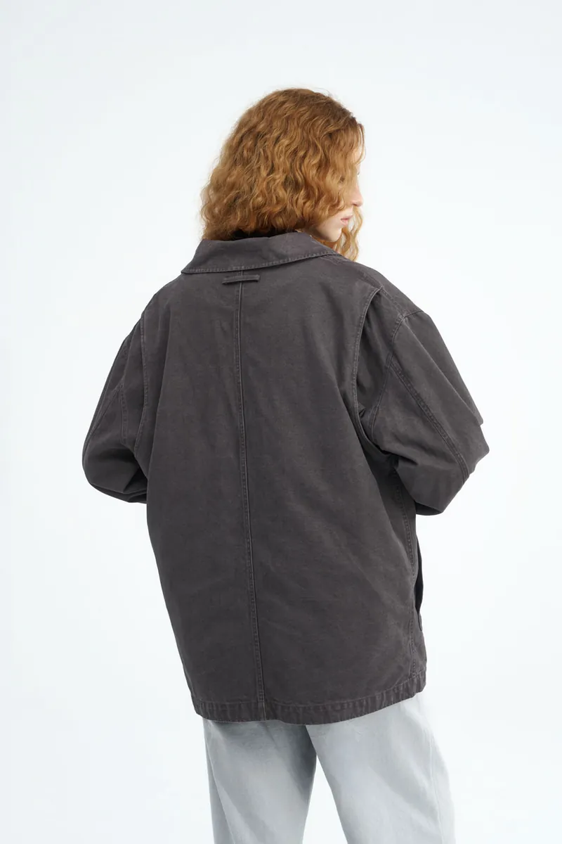 2-in-1 Multi-Pocket Washed Cotton Jacket