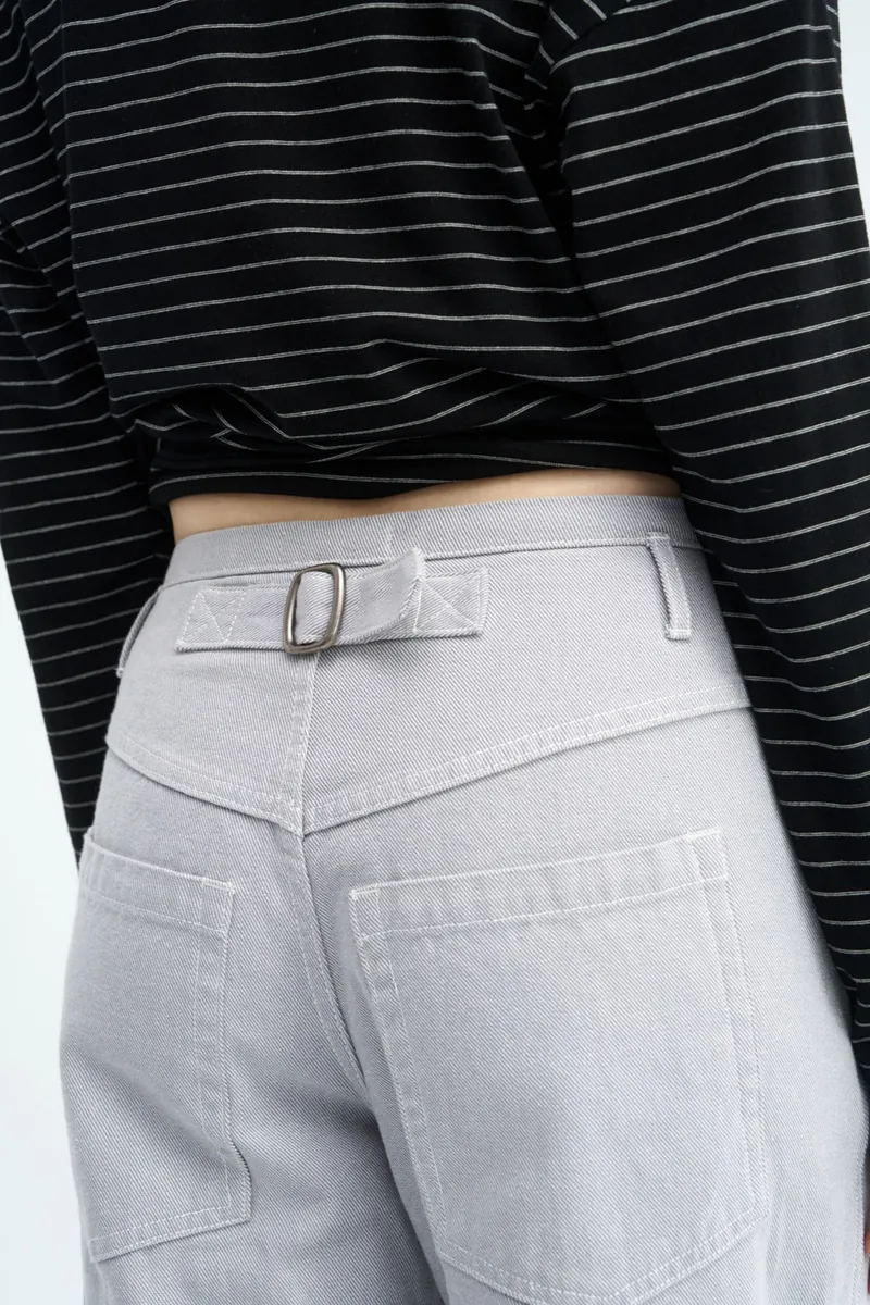 Buckle Two-Tone Adjustable Work Pants