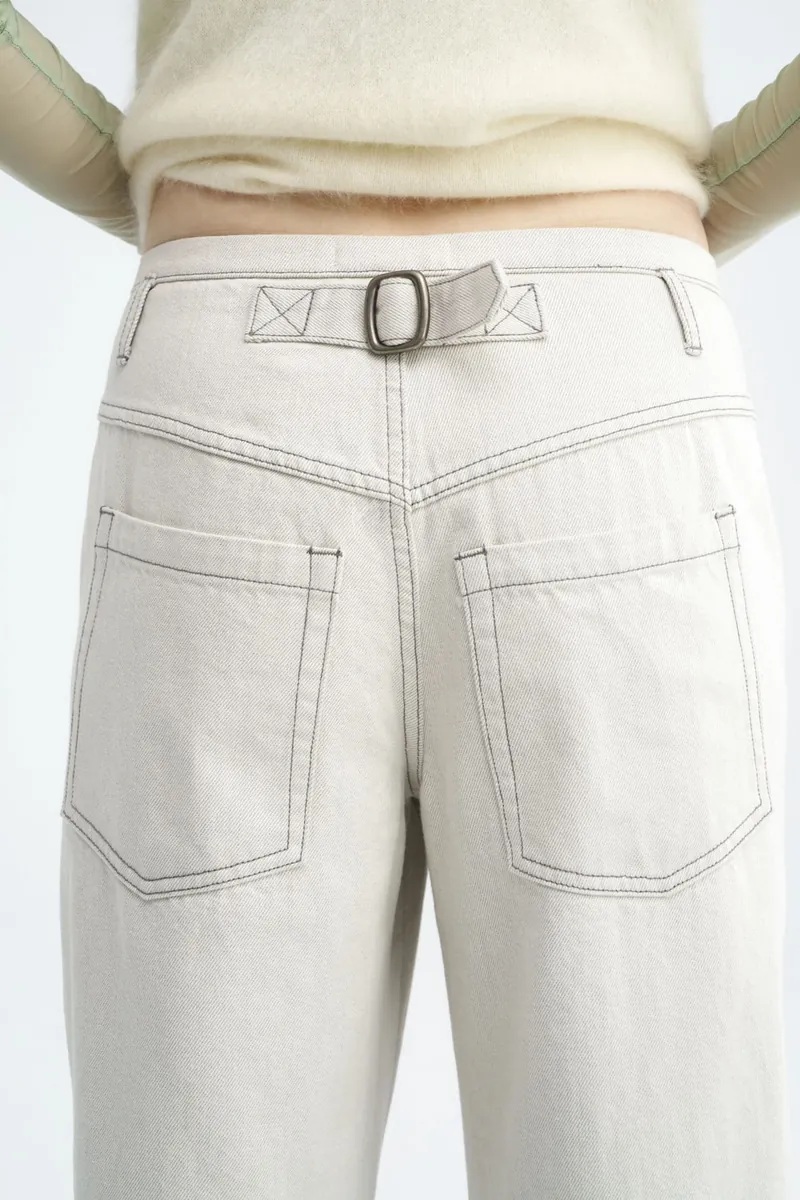 Buckle Two-Tone Adjustable Work Pants