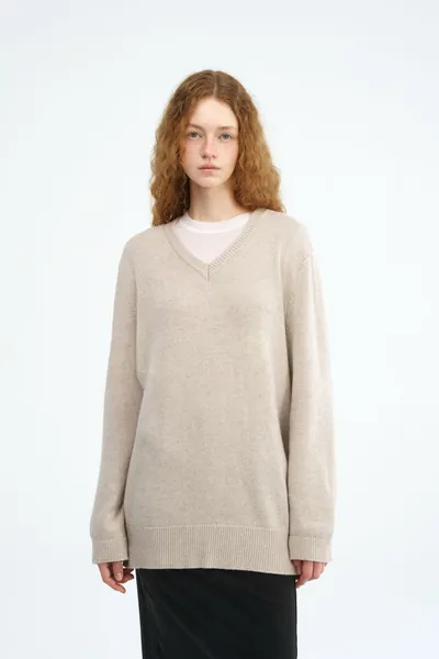 V-Neck Long Sweater