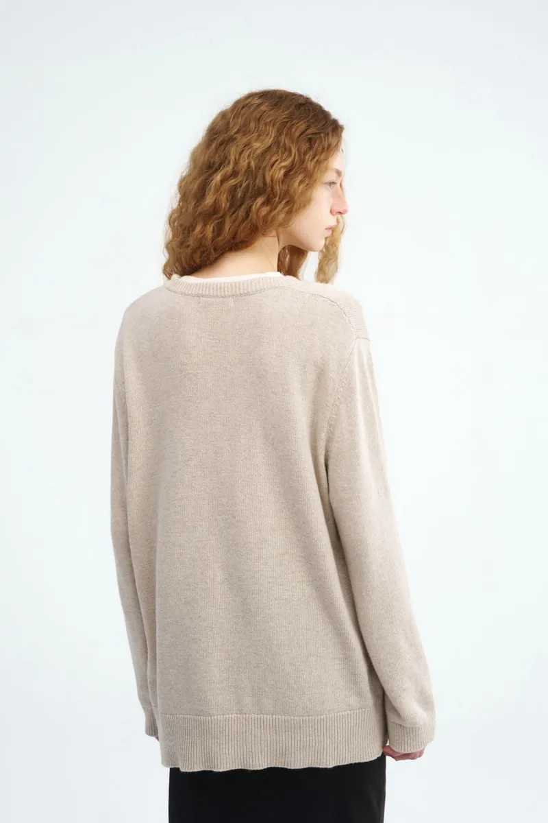 V-Neck Long Sweater