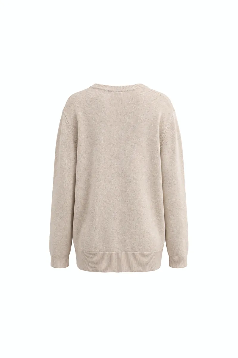 V-Neck Long Sweater