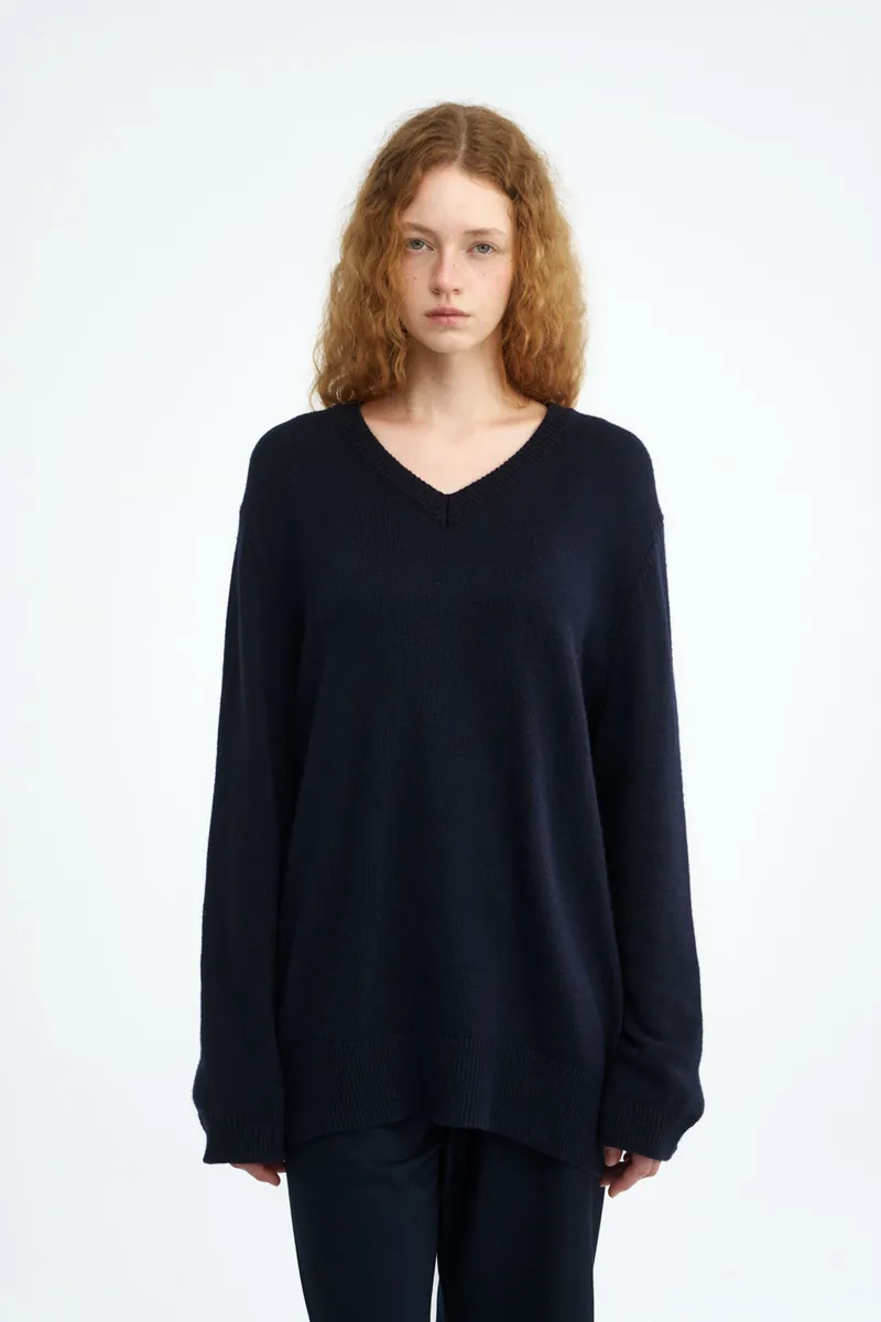 V-Neck Long Sweater