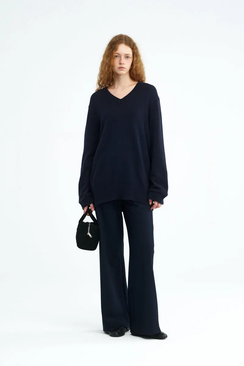 V-Neck Long Sweater