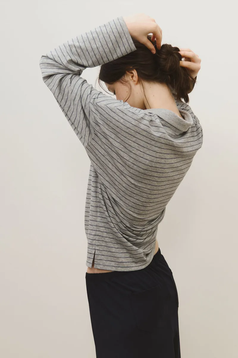 Striped Side-Button Knit Polo