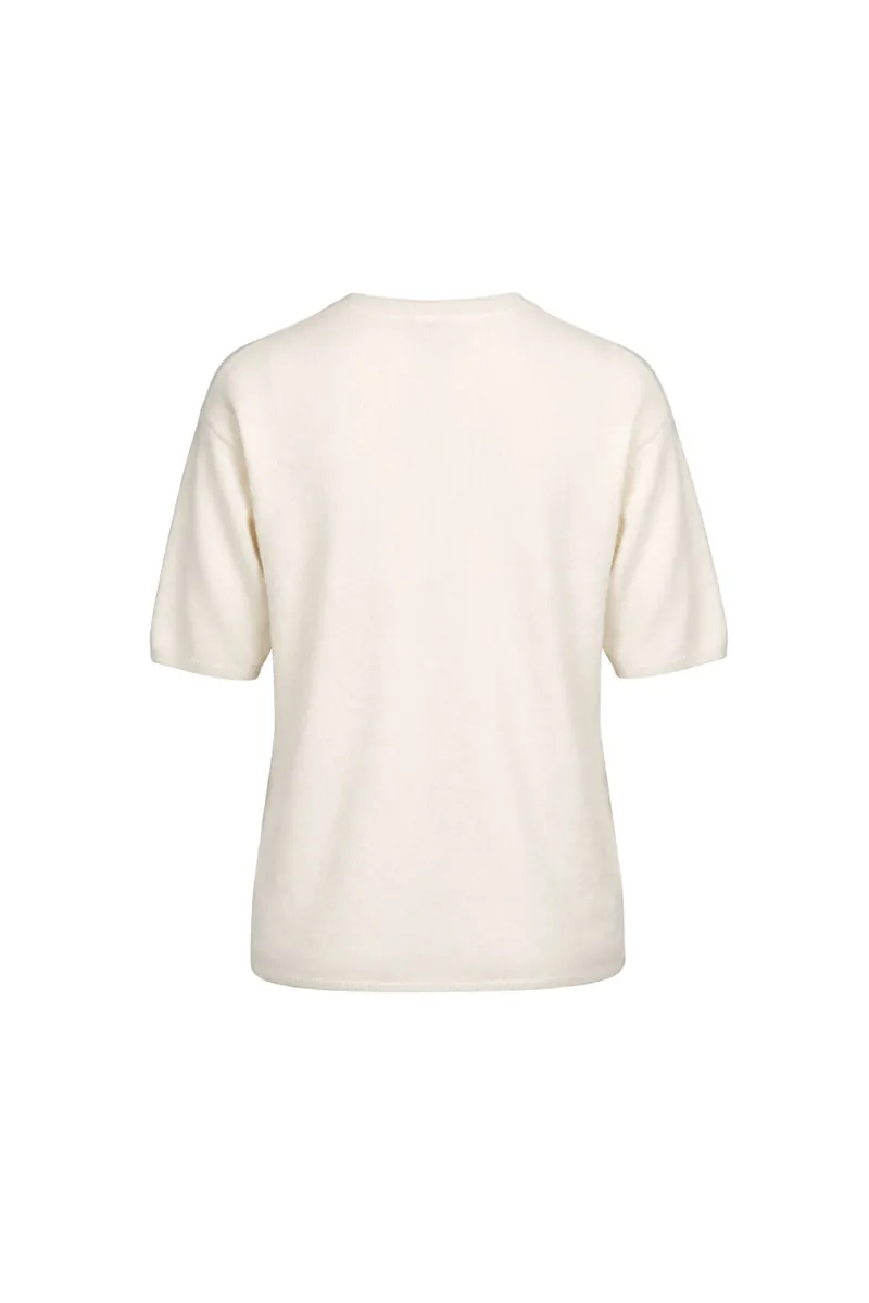 100% Cashmere Crew-Neck Short-Sleeve Sweater