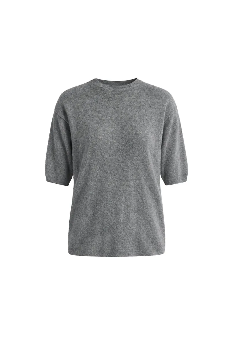 100% Cashmere Crew-Neck Short-Sleeve Sweater