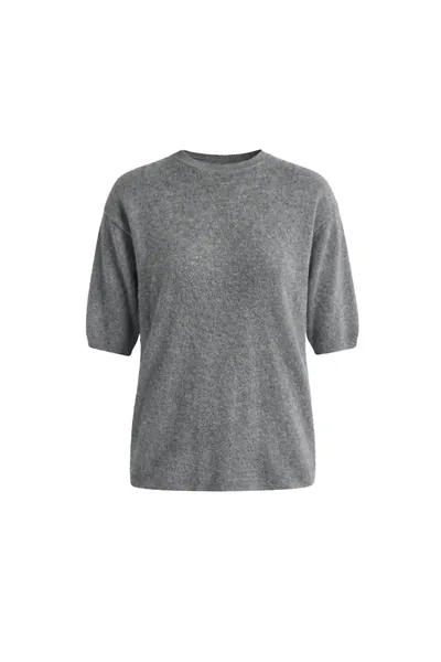100% Cashmere Crew-Neck Short-Sleeve Sweater