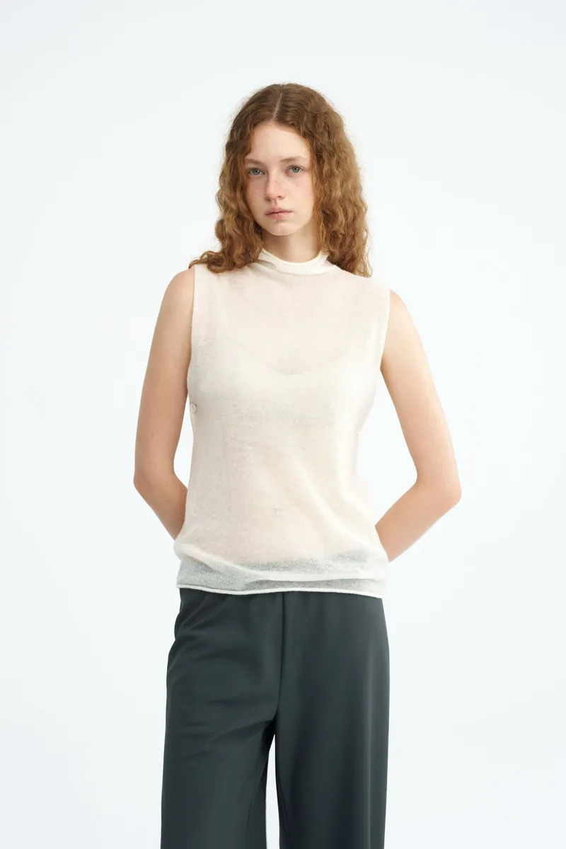 Soft Alpaca-Blend Side-Button Vest