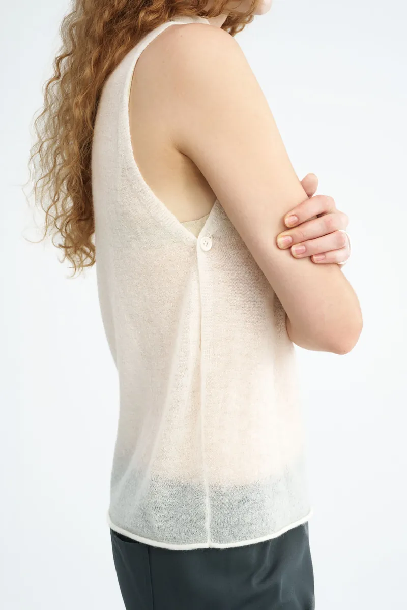 Soft Alpaca-Blend Side-Button Vest