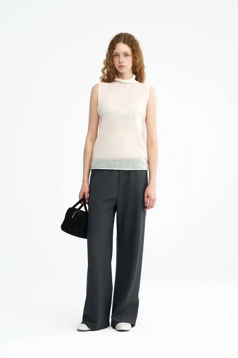 Soft Alpaca-Blend Side-Button Vest