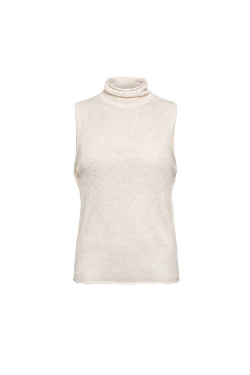 Soft Alpaca-Blend Side-Button Vest