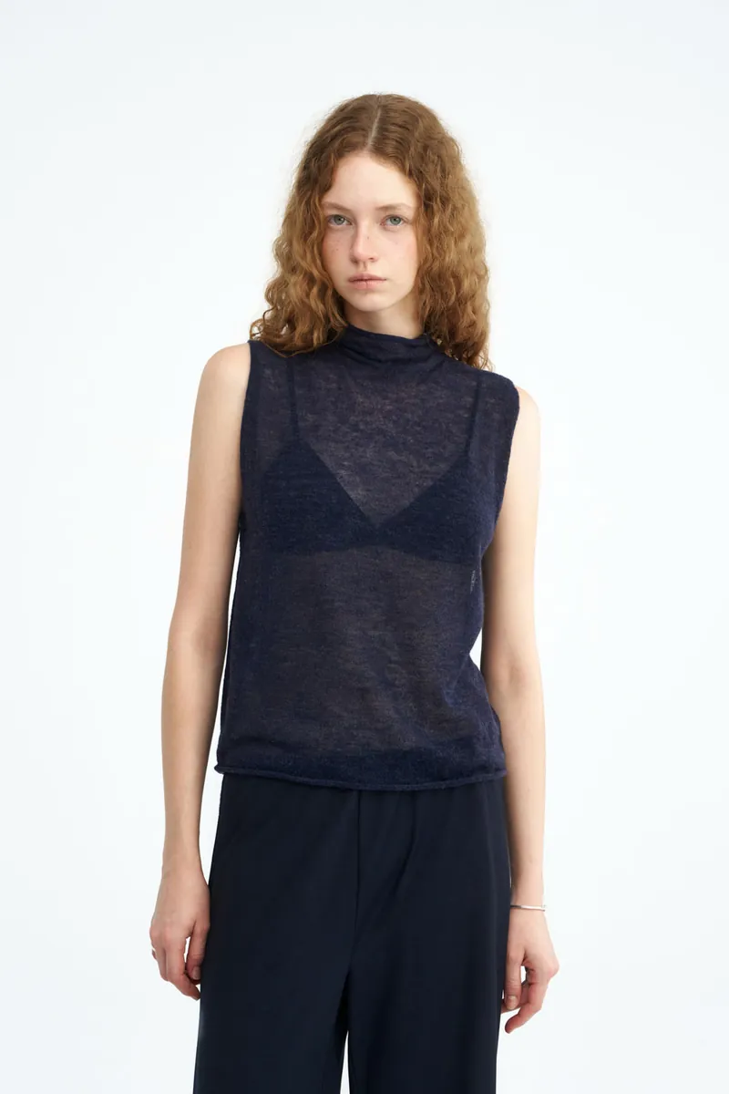 Soft Alpaca-Blend Side-Button Vest