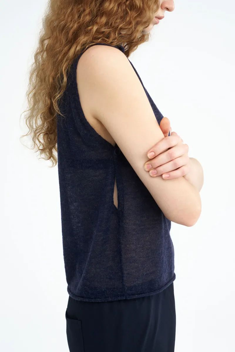 Soft Alpaca-Blend Side-Button Vest