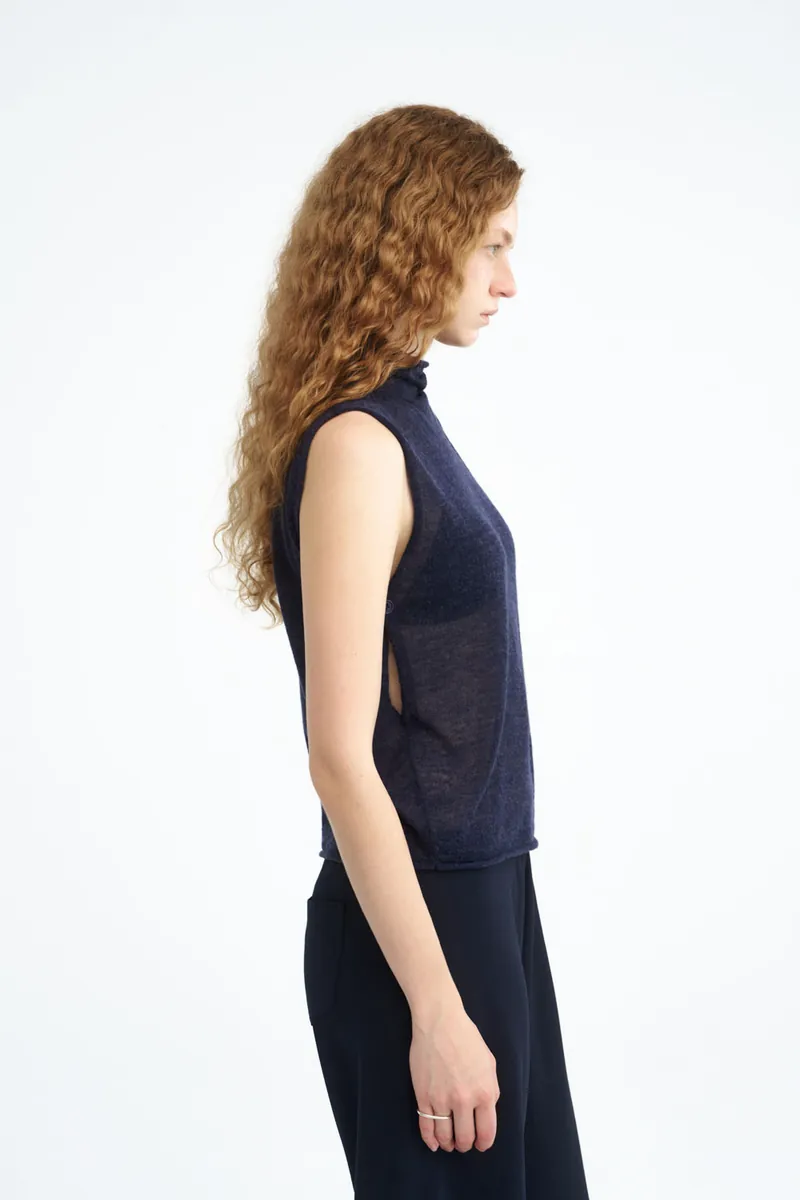 Soft Alpaca-Blend Side-Button Vest