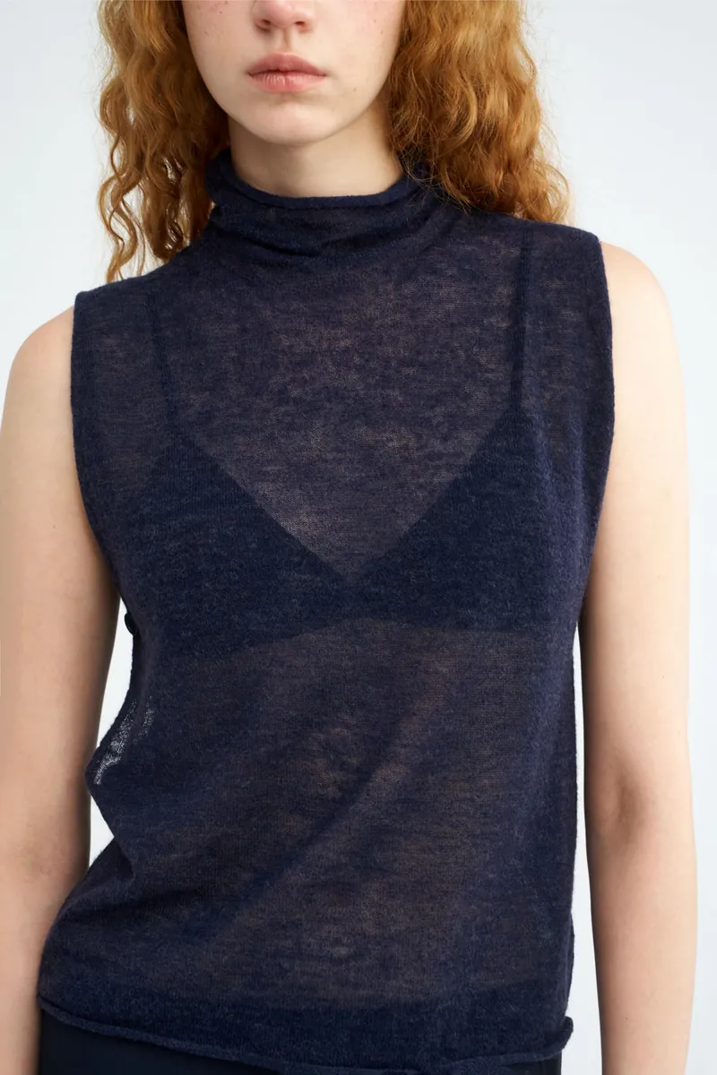 Soft Alpaca-Blend Side-Button Vest
