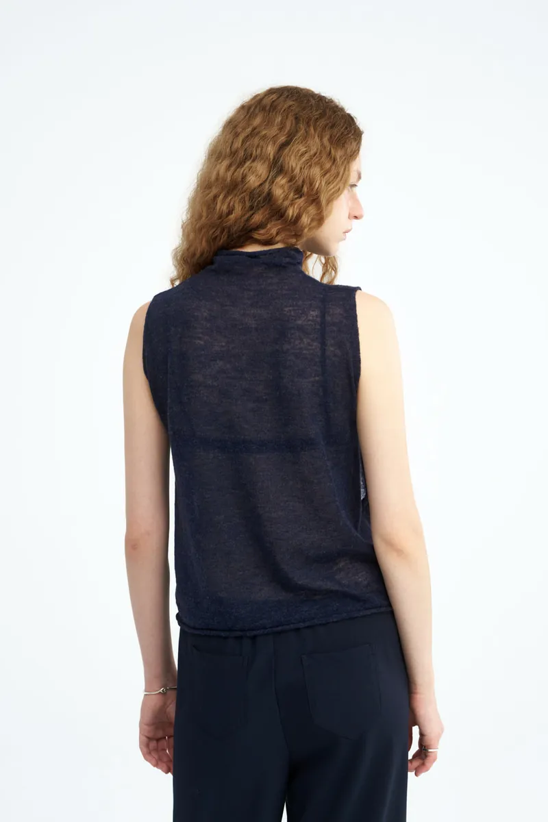 Soft Alpaca-Blend Side-Button Vest