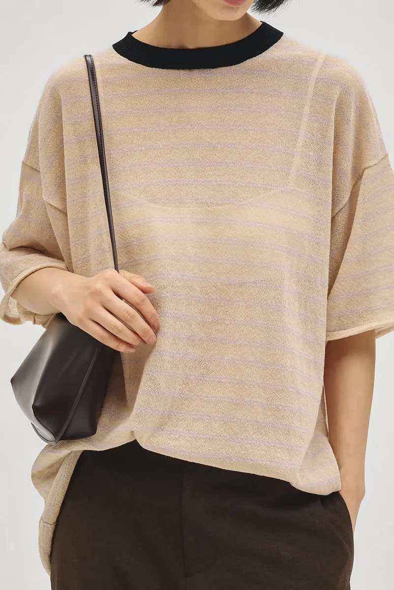 [春夏新品預訂] Border Halfsleeve Knit