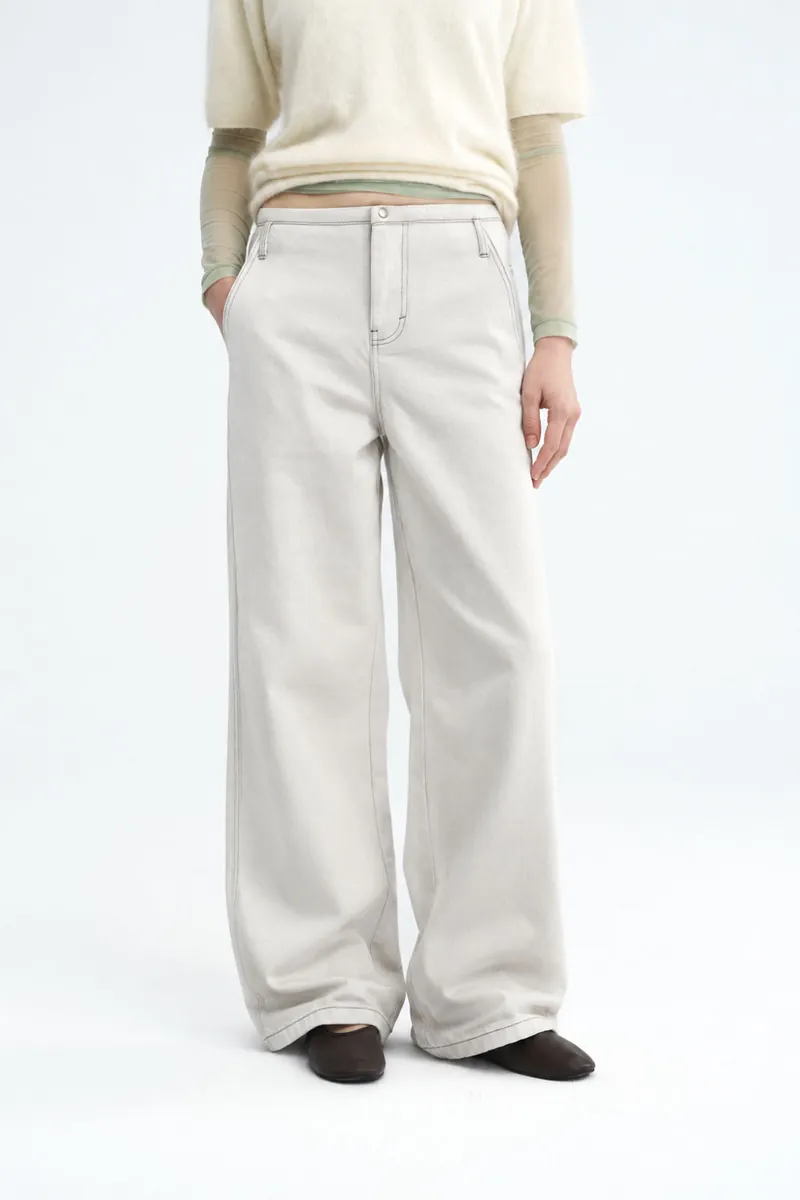 Buckle Two-Tone Adjustable Work Pants