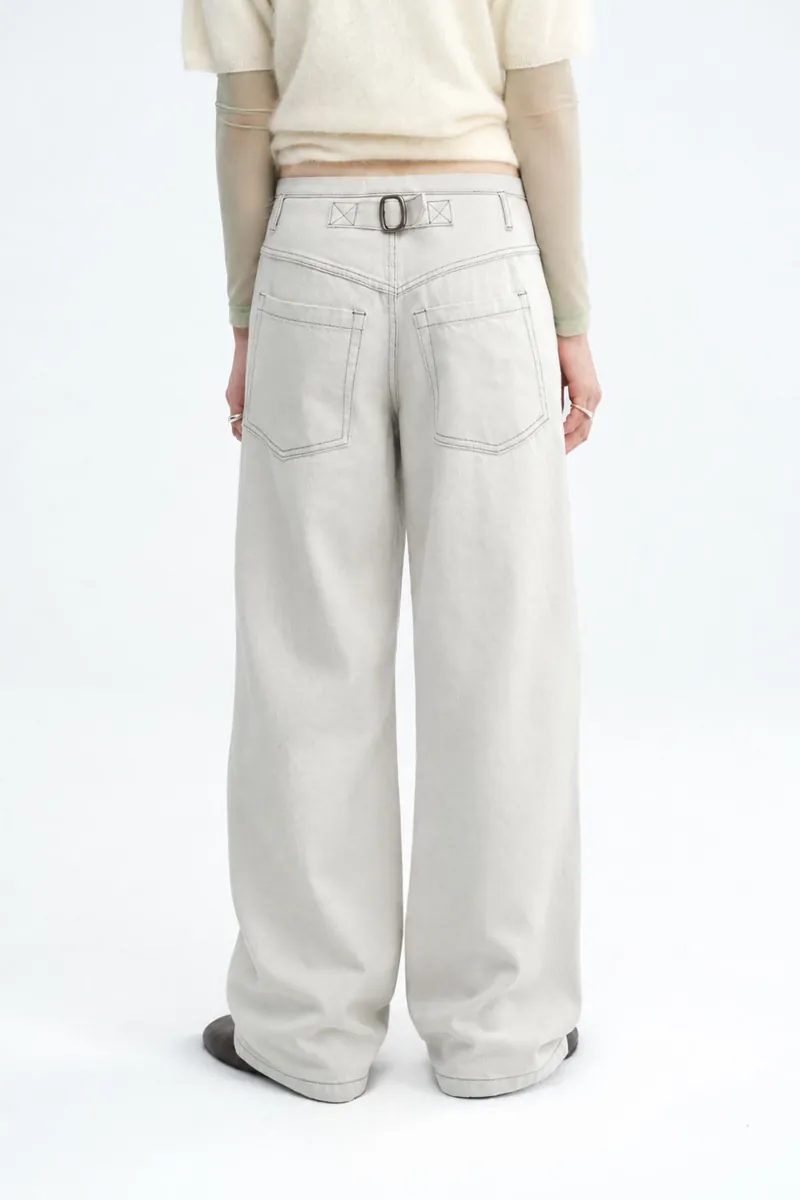 Buckle Two-Tone Adjustable Work Pants