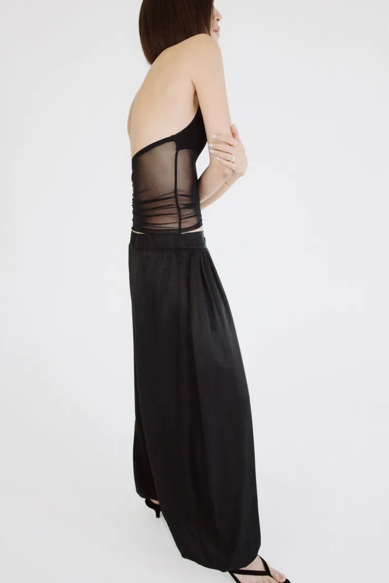 Doe: Molly Sheer Mesh Splice Halter Tank