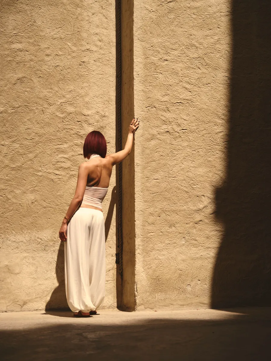 Doe: Molly Ruched Waistband Pleated Balloon Pants