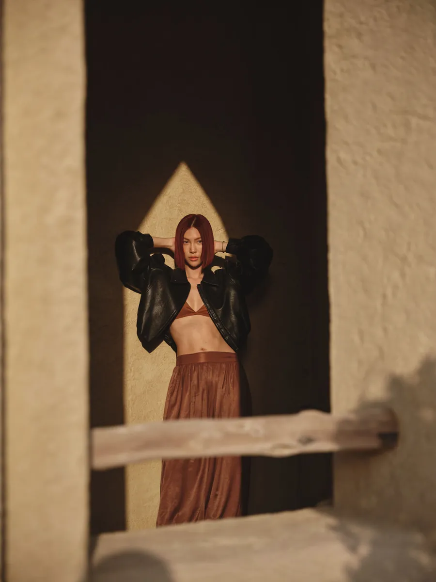 Doe: Molly Ruched Waistband Pleated Balloon Pants
