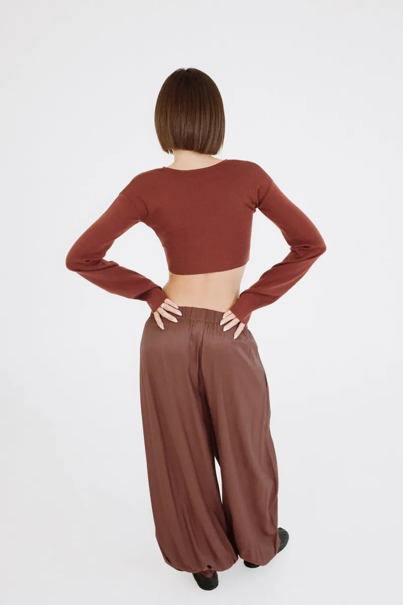 Doe: Molly Ruched Waistband Pleated Balloon Pants
